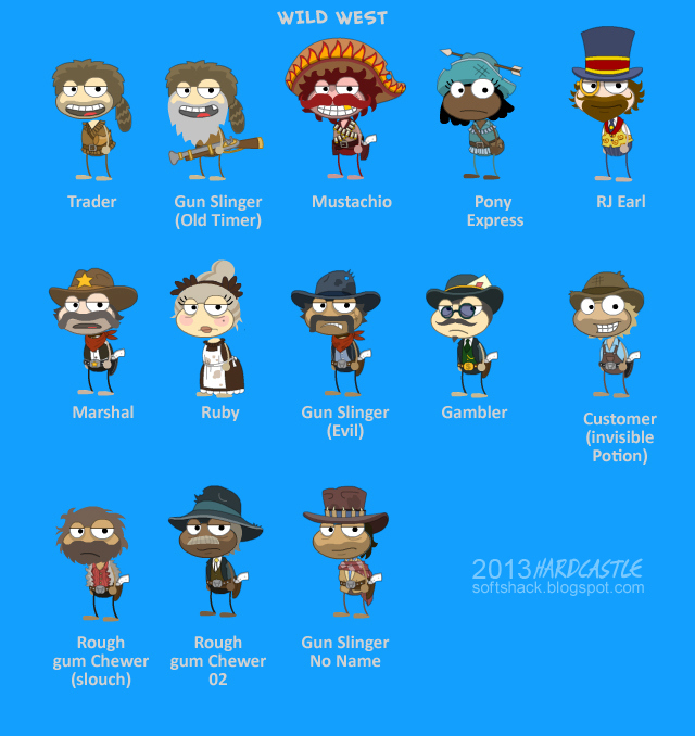Wild West Island characters