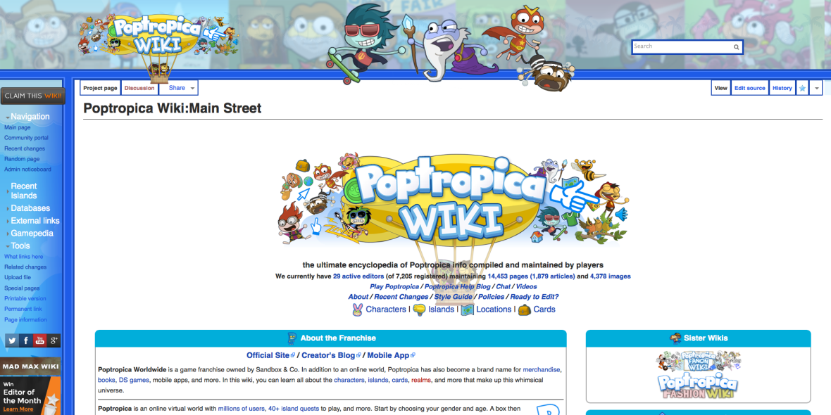 PoptropicaWikiWebsiteDesign