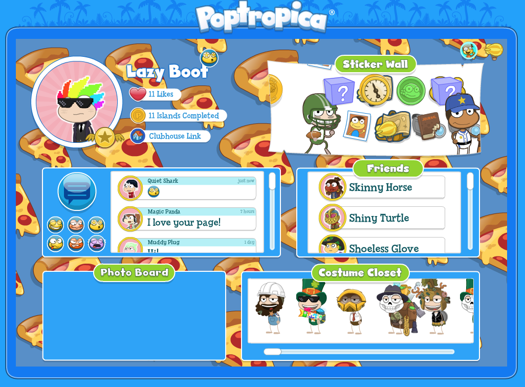 Poptropica Player Wall