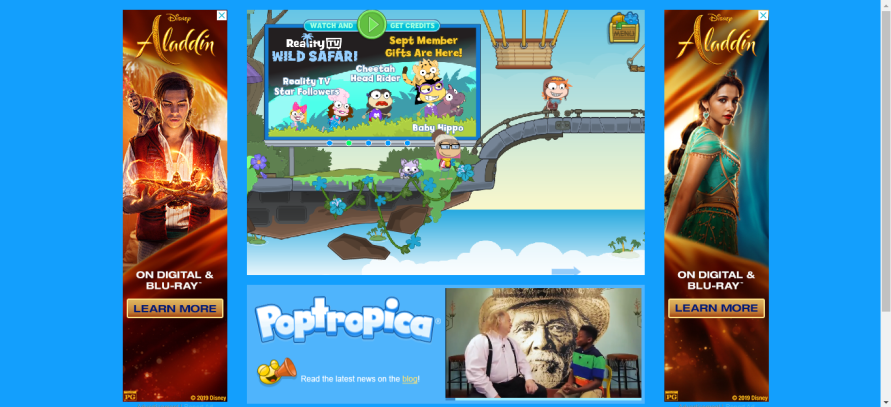 New layout on Poptropica.com